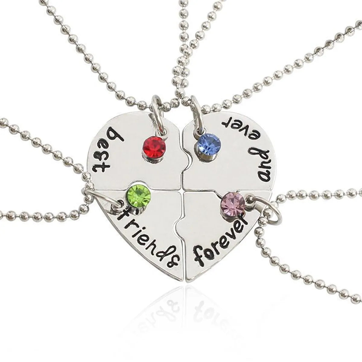 1 Piece Fashion Heart Shape Alloy Inlay Zircon Unisex Pendant Necklace