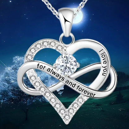 1 Piece Fashion Heart Shape Alloy Plating Rhinestones Birthstone Women's Pendant Necklace