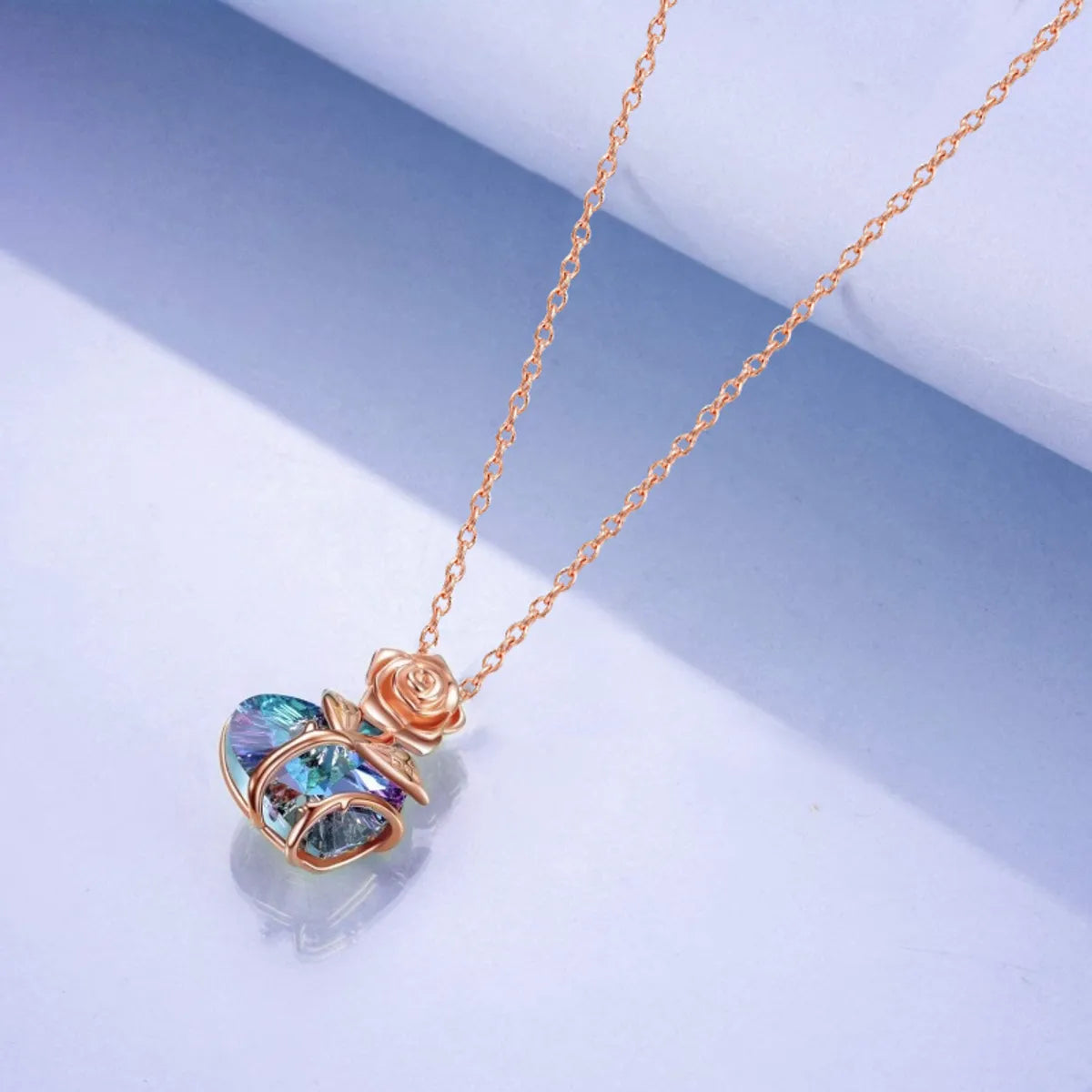 1 Piece Fashion Heart Shape Alloy Plating Rhinestones Women'S Pendant Necklace