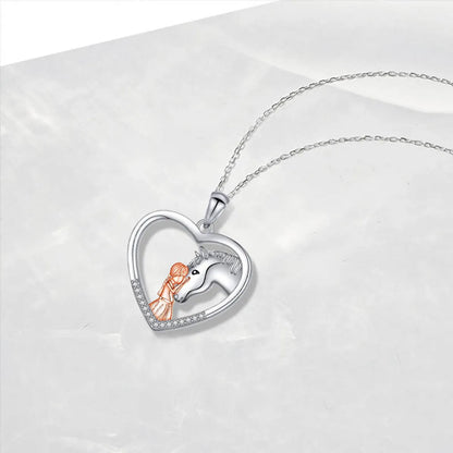 1 Piece Fashion Heart Shape Alloy Plating Rhinestones Women's Pendant Necklace