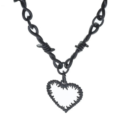 Fashion Heart Shape Alloy Plating Unisex Pendant Necklace