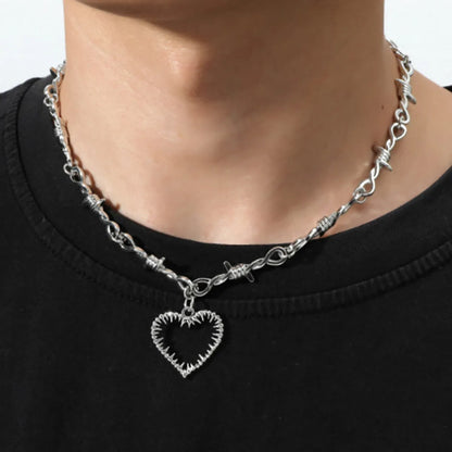 Fashion Heart Shape Alloy Plating Unisex Pendant Necklace