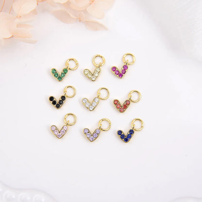 1 Piece Copper Zircon Heart Shape