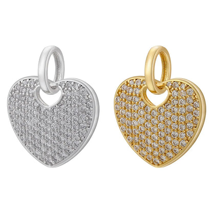 1 Piece Fashion Heart Shape Copper Plating Zircon Jewelry Accessories