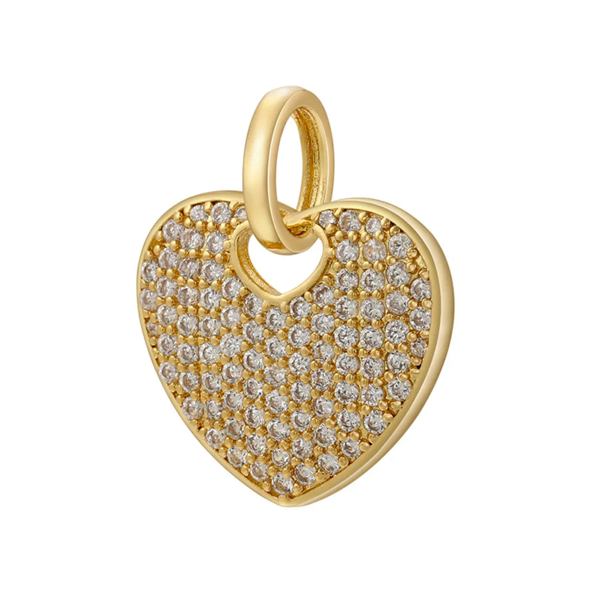 1 Piece Fashion Heart Shape Copper Plating Zircon Jewelry Accessories