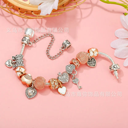 1 Piece Fashion Heart Shape Crown Alloy Inlay Artificial Gemstones Women'S Bracelets