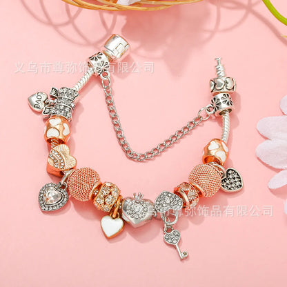 1 Piece Fashion Heart Shape Crown Alloy Inlay Artificial Gemstones Women'S Bracelets