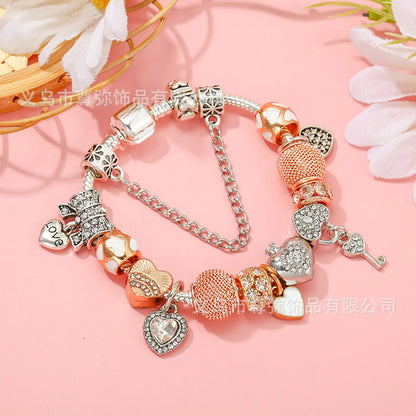 1 Piece Fashion Heart Shape Crown Alloy Inlay Artificial Gemstones Women'S Bracelets