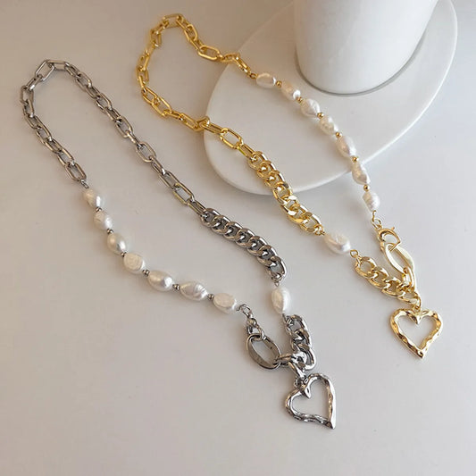 1 Piece Fashion Heart Shape Metal Beaded Women's Necklace