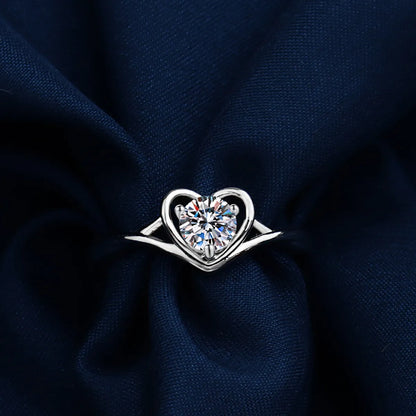 1 Piece Fashion Heart Shape Metal Plating Inlay Zircon Women'S Open Ring