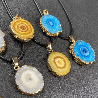 Colorful Crystal Sunflower Pendant Irregular Plating Necklace Accessories