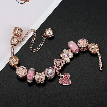 1 Piece Fashion Heart Shape Copper Inlay Zircon Women'S Bracelets