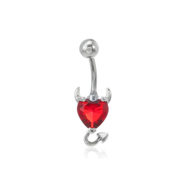 Fashion Heart Shape Stainless Steel Diamond Belly Ring