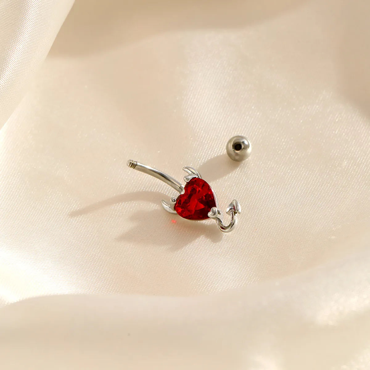 Fashion Heart Shape Stainless Steel Diamond Belly Ring