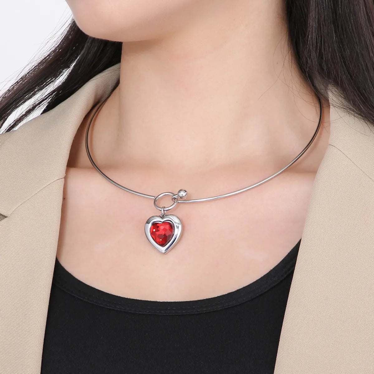 1 Piece Fashion Heart Shape Stainless Steel Plating Inlay Artificial Pearls