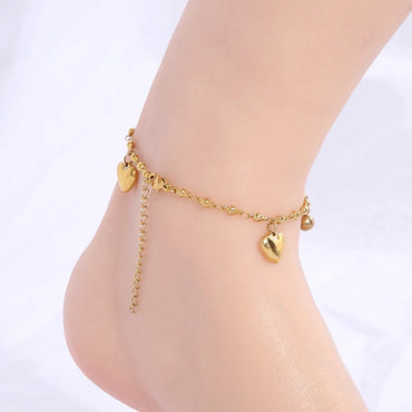 1 Piece Fashion Heart Shape Titanium Steel Plating Women's Anklet