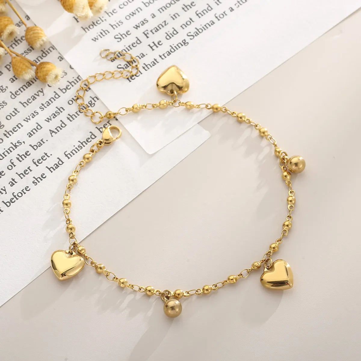 1 Piece Fashion Heart Shape Titanium Steel Plating Women's Anklet