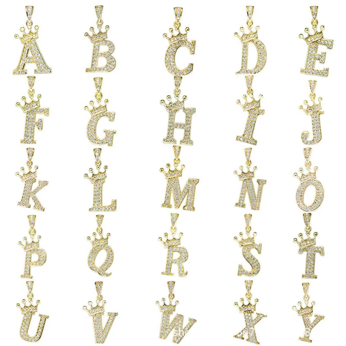 1 Piece Fashion Letter Crown Alloy Plating Inlay Rhinestones Women's Pendant Necklace