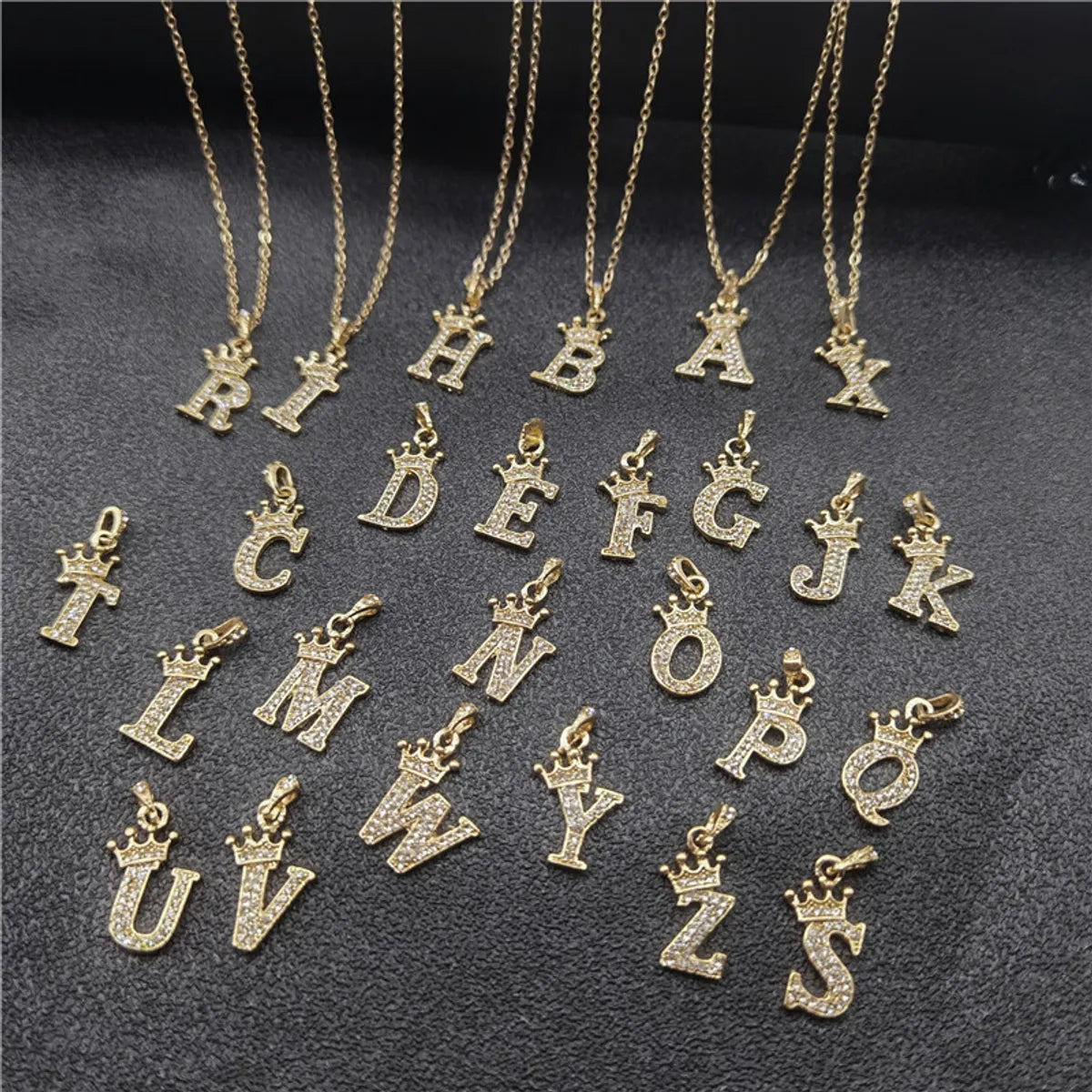 1 Piece Fashion Letter Crown Alloy Plating Inlay Rhinestones Women's Pendant Necklace