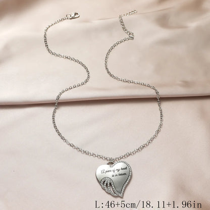 1 Piece Fashion Letter Heart Shape Alloy Inlay Rhinestones Women'S Pendant Necklace