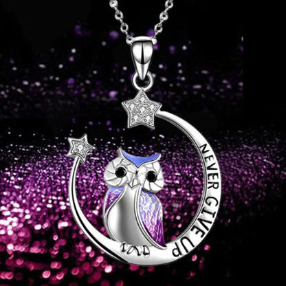 1 Piece Fashion Letter Heart Shape Owl Alloy Inlay Rhinestones Valentine's Day Women's Necklace