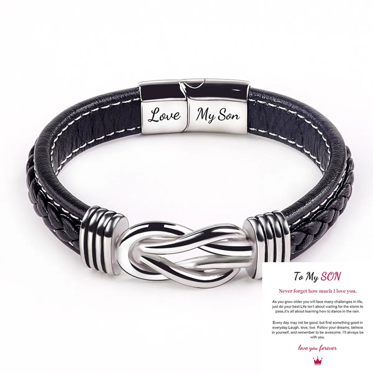 1 Piece Fashion Letter Pu Leather Alloy Men'S Bracelets