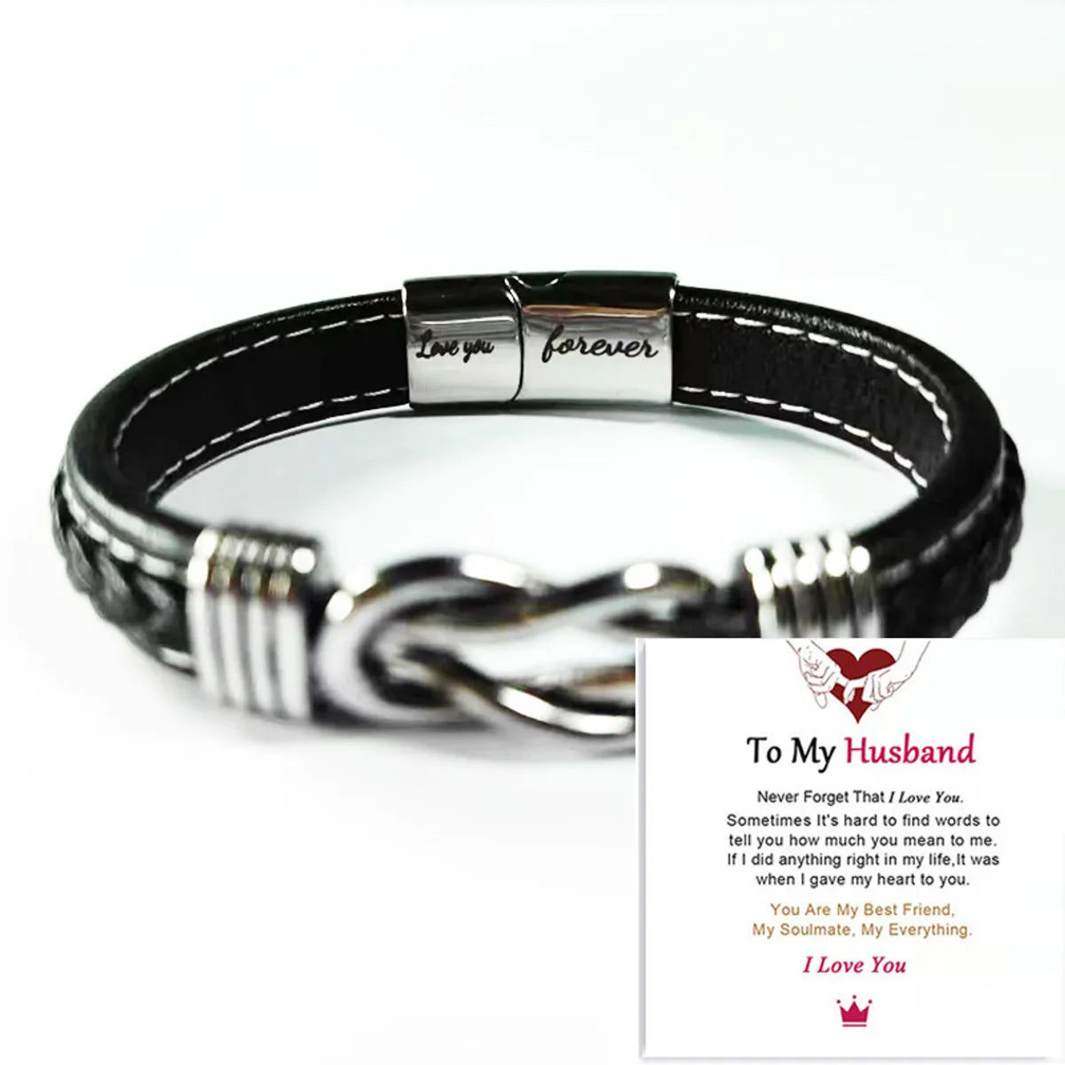 1 Piece Fashion Letter Pu Leather Alloy Men'S Bracelets