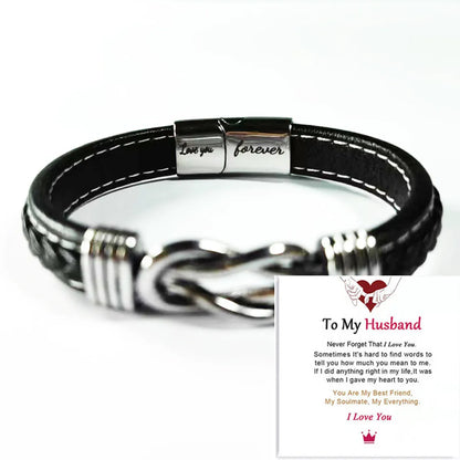 1 Piece Fashion Letter Pu Leather Alloy Men'S Bracelets