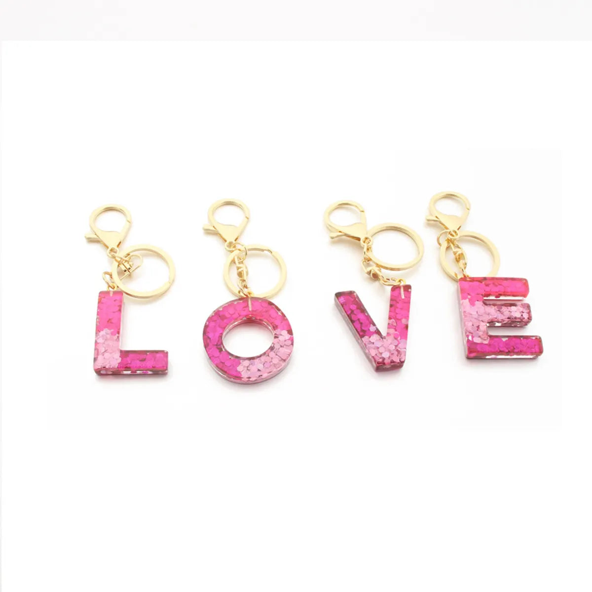 1 Piece Fashion Letter Resin Metal Sequins Women'S Keychain