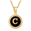 Stainless Steel Fashion Enamel Plating Letter Pendant Necklace