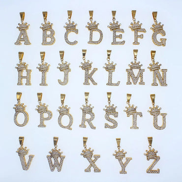 1 Piece Stainless Steel Artificial Rhinestones Letter