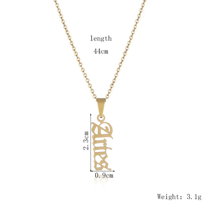 1 Piece Fashion Letter Stainless Steel Plating Pendant Necklace