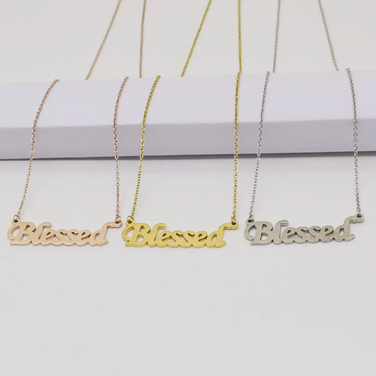 1 Piece Fashion Letter Stainless Steel Titanium Steel Plating Hollow Out Necklace