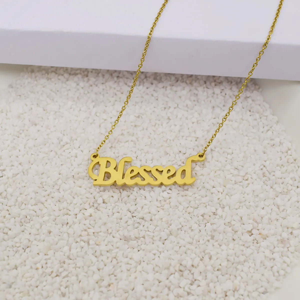 1 Piece Fashion Letter Stainless Steel Titanium Steel Plating Hollow Out Necklace