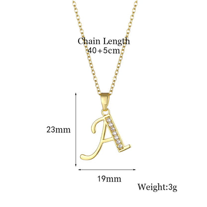 1 Piece Fashion Letter Stainless Steel Titanium Steel Plating Inlay Zircon Pendant Necklace