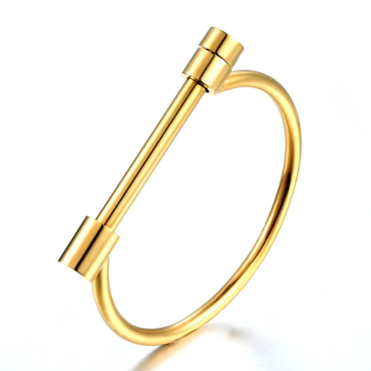 Fashion Letter 304 Stainless Steel Plating 18K Gold Plated Unisex Bangle