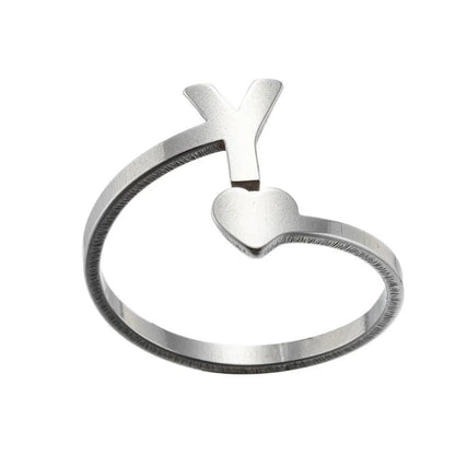 1 Piece Fashion Letter Titanium Steel Plating Open Ring