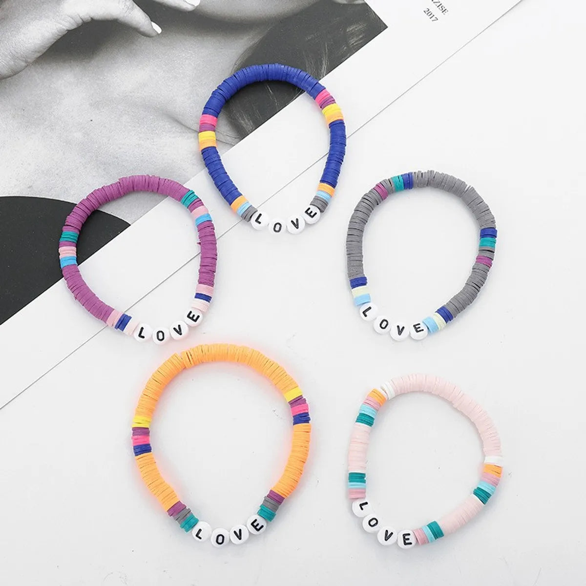 Fashion Love Soft Clay Wholesale Bracelets