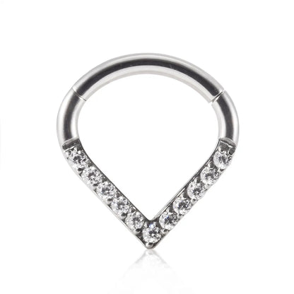 Fashion Moon Water Droplets Metal Inlay Zircon Nose Ring Nose Studs