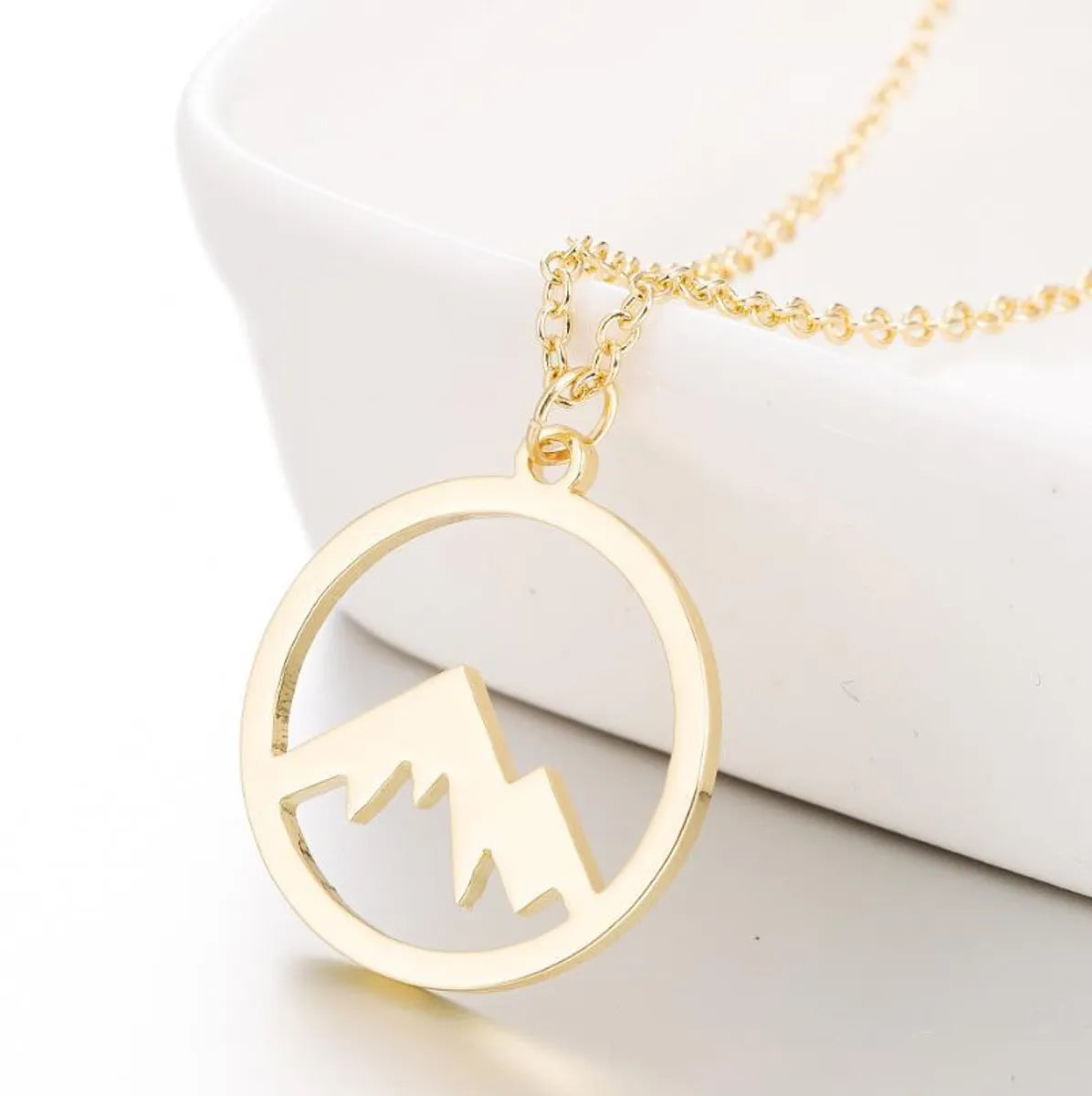 1 Piece Fashion Mountain Titanium Steel Pendant Necklace