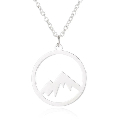 1 Piece Fashion Mountain Titanium Steel Pendant Necklace