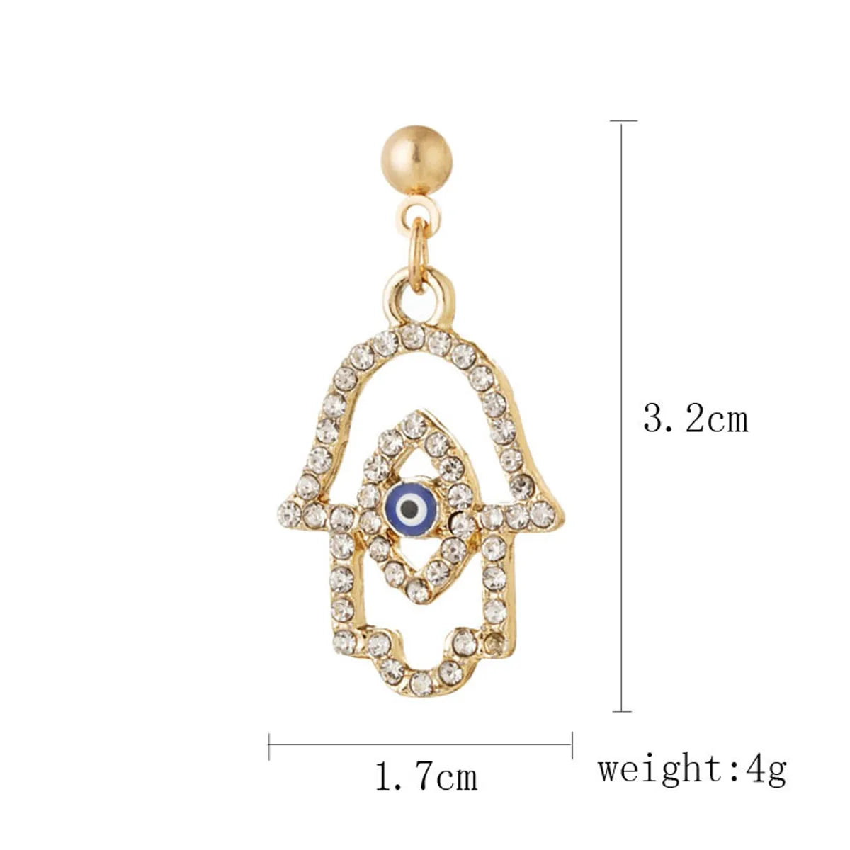 1 Piece Fashion Palm Eye Alloy Plating Rhinestones Women's Pendant Necklace