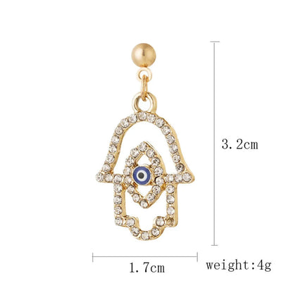 1 Piece Fashion Palm Eye Alloy Plating Rhinestones Women's Pendant Necklace