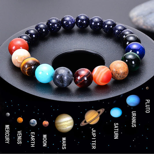 Fashion Planet Natural Stone Beaded Unisex Bracelets