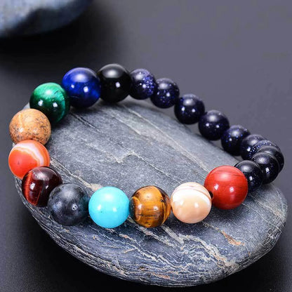 Fashion Planet Natural Stone Beaded Unisex Bracelets