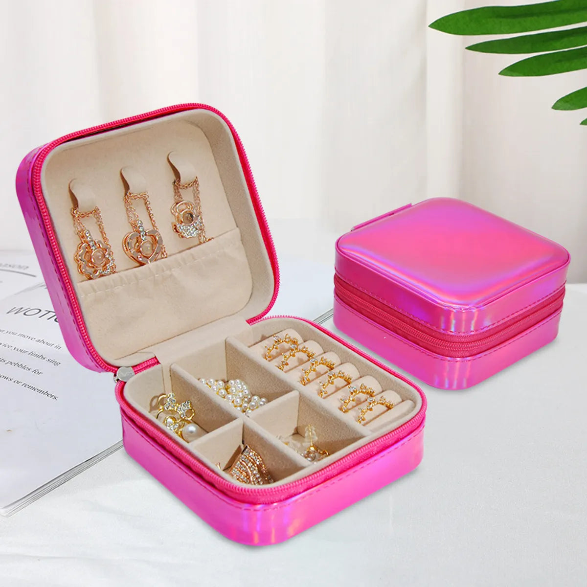 1 Piece Fashion Pu Leather Jewelry Boxes