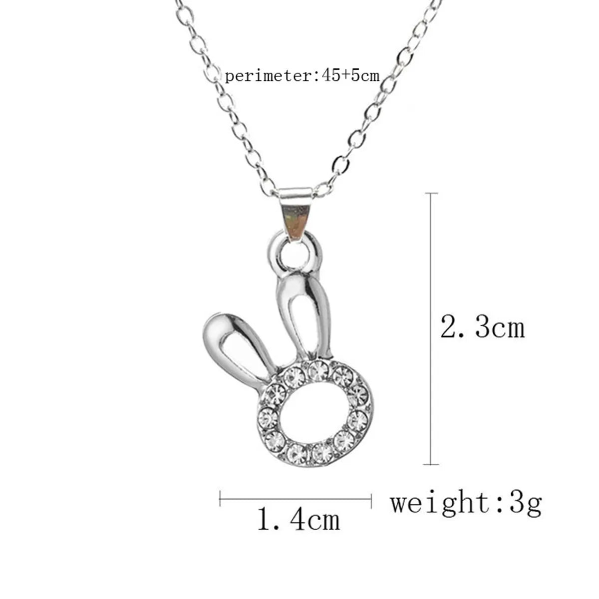 1 Piece Fashion Rabbit Alloy Plating Rhinestones Women's Pendant Necklace