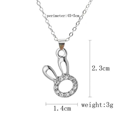 1 Piece Fashion Rabbit Alloy Plating Rhinestones Women's Pendant Necklace