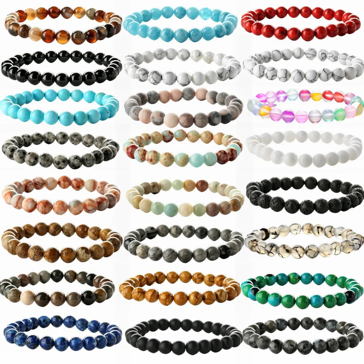 1 Piece Fashion Round Agate Handmade Bracelets