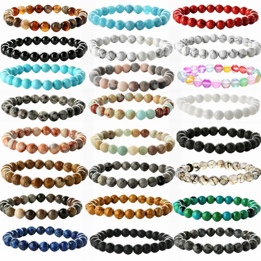 1 Piece Fashion Round Agate Handmade Bracelets